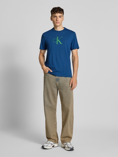 Calvin Klein Jeans Regular Fit T-Shirt aus reiner Baumwolle mit Logo-Print Dunkelblau 1