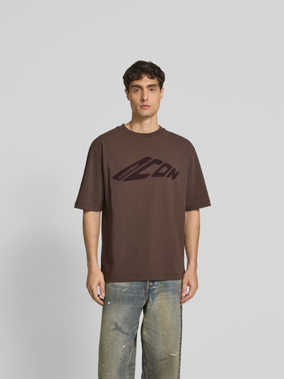 Dsquared2 T-Shirt aus reiner Baumwolle Hellbraun 4
