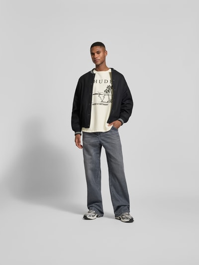 RHUDE Regular Fit T-Shirt mit Logo-Print Offwhite 1
