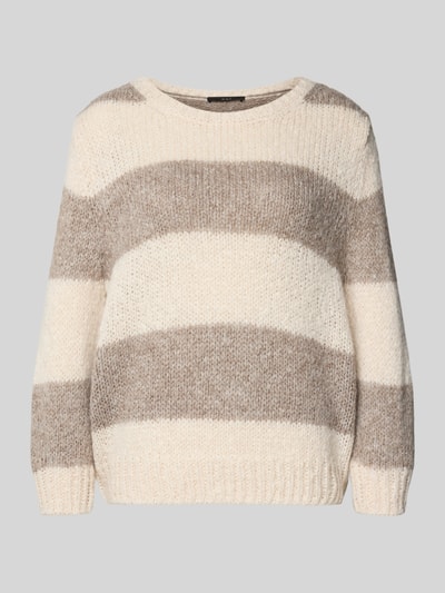 Oui Relaxed pullover in gebreide look met wol en mohair Taupe - 2