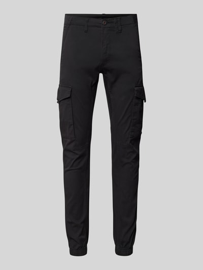 Jack & Jones Tapered Fit Cargohose mit Gürtelschlaufen Modell 'PAUL FLAKE' Black 1