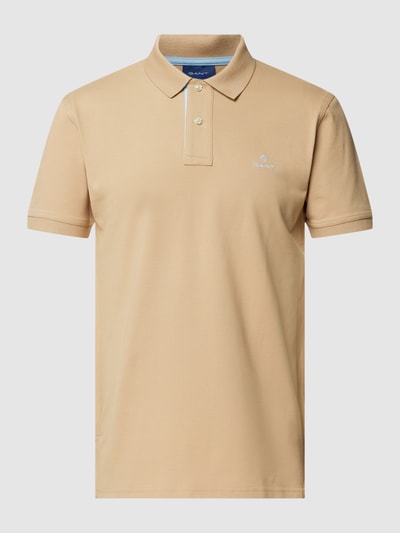 Gant Poloshirt met labelstitching Hazelnoot - 2