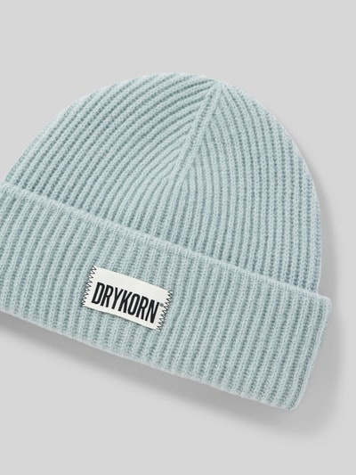 Drykorn Beanie met labelpatch, model 'NEREA' Aquablauw - 2