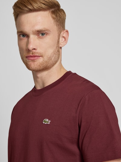 Lacoste T-shirt z naszywką z logo Bordowy 3