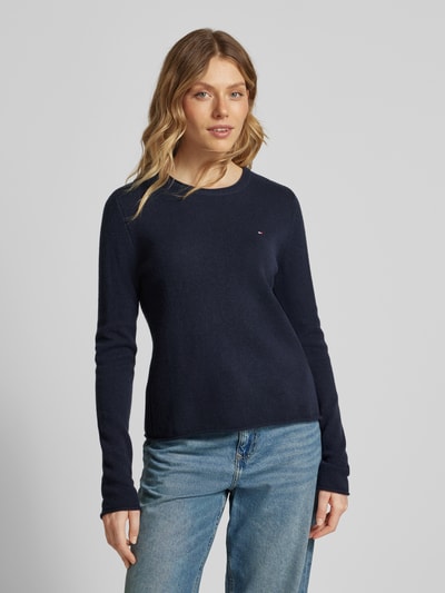 Tommy Hilfiger Gebreide pullover met logostitching Donkerblauw - 4