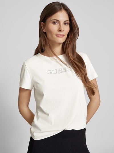 Guess Activewear T-Shirt mit Label-Detail Modell 'BRIANA' Offwhite 3