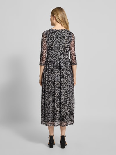 ROBE LÉGÈRE Sukienka midi ze zwierzęcym nadrukiem na całej powierzchni Czarny 5
