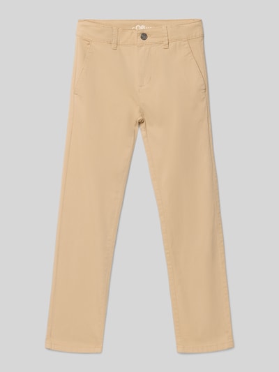 s.Oliver RED LABEL Regular fit chino van katoenmix model 'PETE' Beige - 1