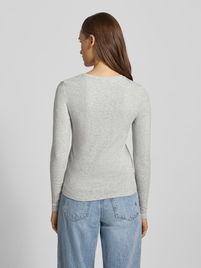 Only Bluzka z długim rękawem o kroju slim fit z mieszanki bawełny model ‘RILEY’ Jasnoszary melanż 5