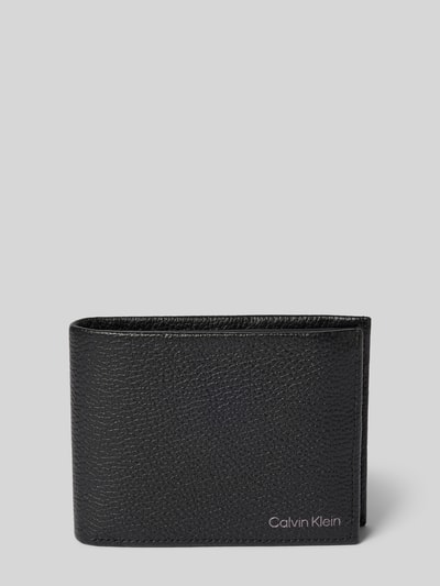 CK Calvin Klein Lederportemonnaie mit Strukturmuster Modell 'WARMTH TRIFOLD' Black 1