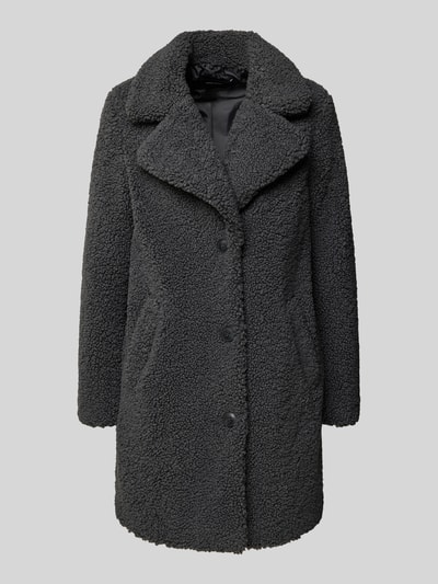 Produktfoto, Regular Fit Teddy-Mantel mit Umlegekragen Modell 'KYLIE' van Vero Moda, effen en gestructureerd teddy-fleece, lang, knoopsluiting.