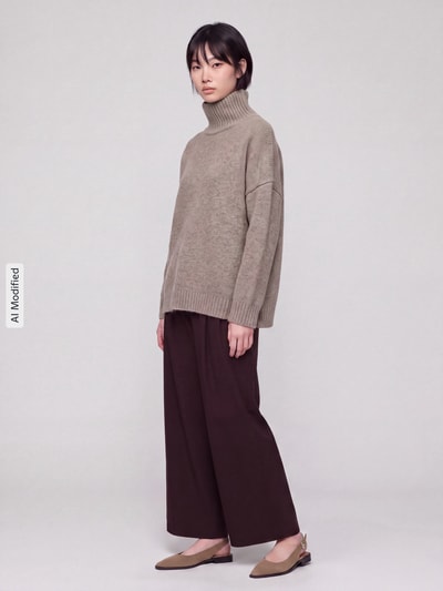 Weekend Max Mara Loose fit pullover van pure wol model 'BORGIA' Lichtbruin - 1