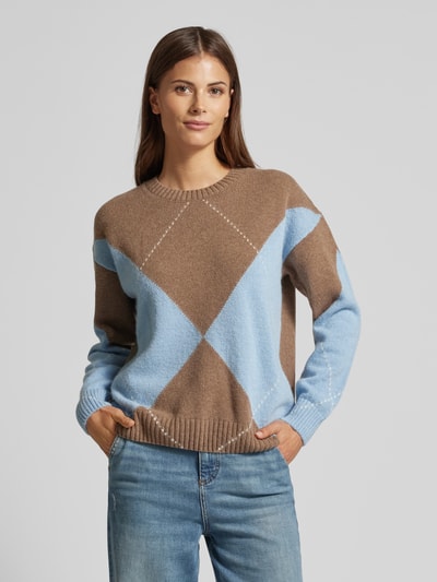 MAERZ Muenchen Strickpullover mit Rundhalsausschnitt Hellblau 4