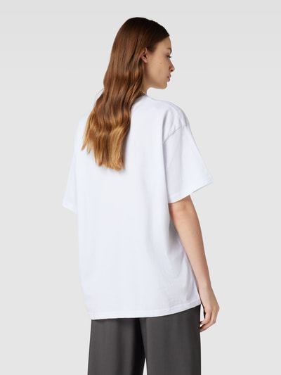 Pegador Oversized T-shirt met geribde ronde hals, model 'Solan' Wit - 5