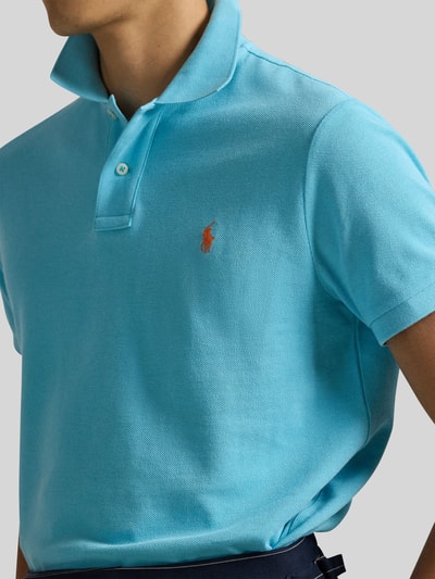 Polo Ralph Lauren Slim Fit Poloshirt aus reiner Baumwolle Tuerkis 3