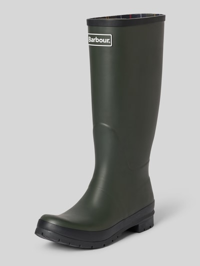 Barbour Gummistiefel mit Label-Detail Modell 'Abbey Tall Welly' Oliv 1