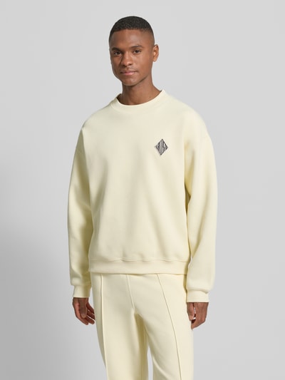 Lacoste Loose fit sweatshirt van katoenmix Ecru - 4