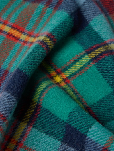 Produktfoto, wełniany materiał w szkocką kratę w odcieniach zieleni, czerwieni, niebieskiego i żółtego, Schal aus reiner Wolle von Polo Ralph Lauren