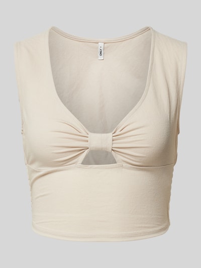 Only Korte top met cut-out, model 'JANY' Beige - 2