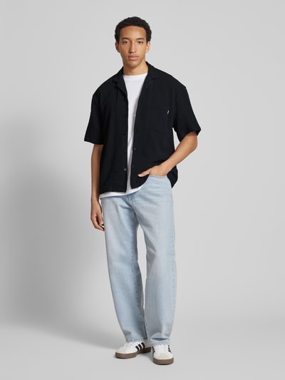 REVIEW Relaxed fit vrijetijdsoverhemd met 1/2-mouwen Zwart - 1