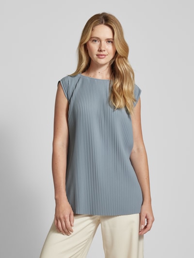 MaxMara Leisure Blousetop met plissévouwen, model 'CAMBUSA' Kaki - 4