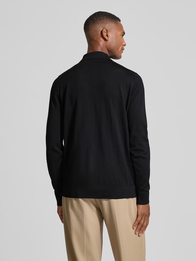 Strellson Regular fit gebreid jack van zuivere scheerwol, model 'MAREK'  Zwart - 5