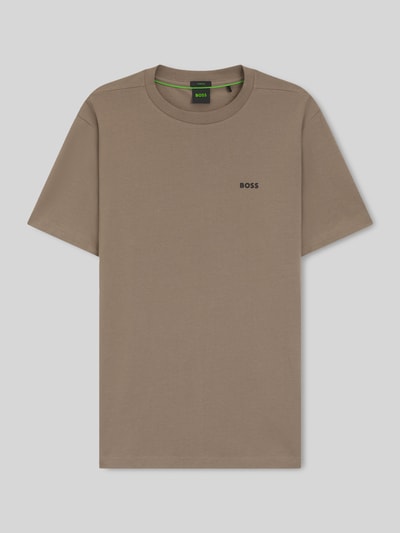 BOSS Green męski t-shirt o kroju regular fit z mieszanki bawełny Khaki 2