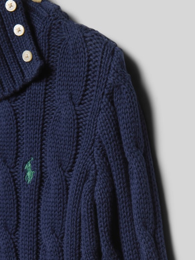 Polo Ralph Lauren Teens Sweter z dzianiny z prążkowanymi wykończeniami Granatowy 2