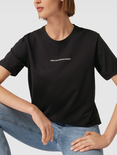 MSCH Copenhagen T-shirt met vaste mouwomslag, model 'Terina' Zwart - 3