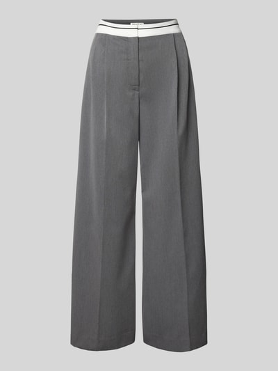 Jake*s Casual Wide leg stoffen broek met bandplooien Zwart - 2