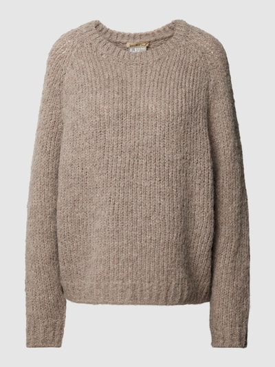 Smith and Soul Gebreide pullover met ronde hals en raglanmouwen Taupe - 2