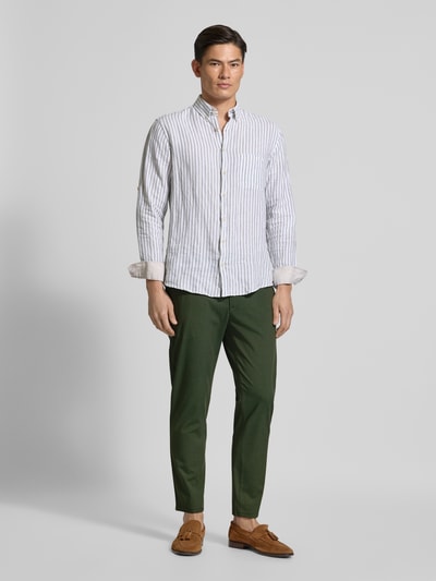 MCNEAL Spodnie materiałowe o kroju tapered fit z elastycznym pasem Oliwkowy 1