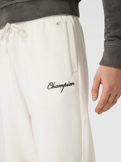 CHAMPION Sweatpants mit Label-Stitching Offwhite 3