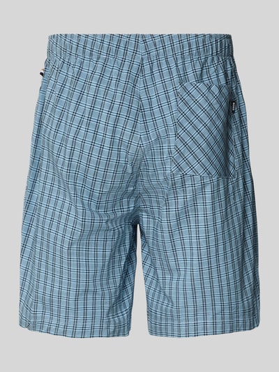Produktfoto, Regular Fit Pyjama Shorts aus Viskose-Mix Modell 'CHRIS' von BOSS, Optik:Allover-Muster Gitterkaro, Gesäßtasche, Label-Patch