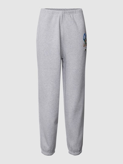 Lacoste Sweatpants mit Logo-Stitching in melierter Optik Hellgrau 1