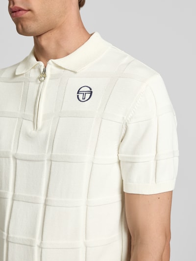 SERGIO TACCHINI Slim Fit Poloshirt mit Strukturmuster Modell 'LORENZO' Offwhite 3