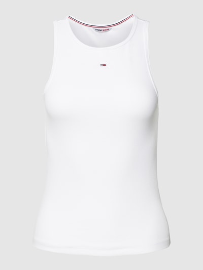 Tommy Jeans Tanktop in Ripp-Optik Modell 'ESSENTIAL' Weiss 2