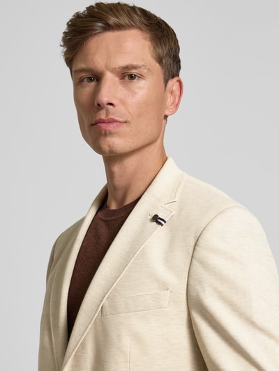 bugatti Regular Fit 2-Knopf-Sakko mit Reverskragen Sand 3