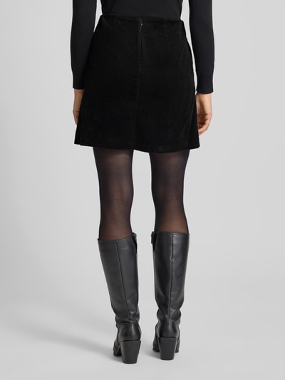 ICHI Regular fit minirok in ribcordlook, model 'Focaro' Zwart - 5