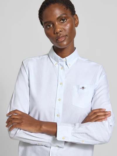Gant Hemdbluse mit Button-Down-Kragen und Sportmanschetten Hellblau 3