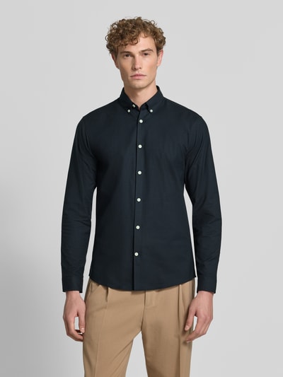 Lindbergh Regular Fit Freizeithemd aus Baumwoll-Mix Modell 'Oxford' Black 4