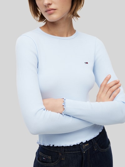 Tommy Jeans slim fit shirt met lange mouwen van katoenmix Lichtblauw - 3