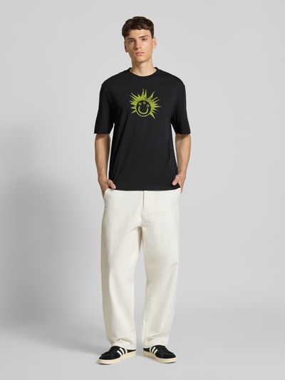 Hugo Blue Regular Fit T-Shirt aus reiner Baumwolle Black 1