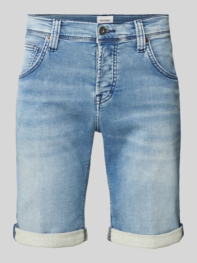 Mustang Straight leg korte jeans in 5-pocketmodel, model 'Chicago' Lichtblauw - 2