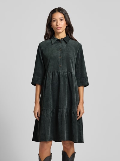 OPUS Knielanges Kleid aus Cord Modell 'Wispa' Petrol 4