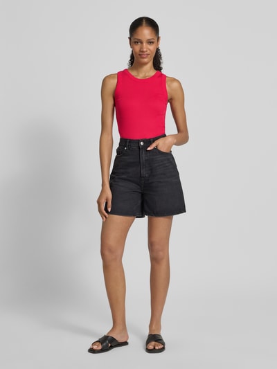 Drykorn Tanktop met ribboorden, model 'OLINA' Felroze - 1