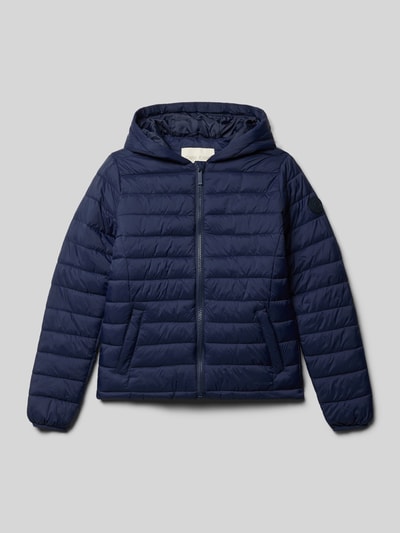 Produktfoto, Regular Fit Jacke in Stepp-Optik Modell 'Thelma' von CARS JEANS, dunkelblau, Kapuze, Reißverschluss, seitliche Taschen, gesteppt