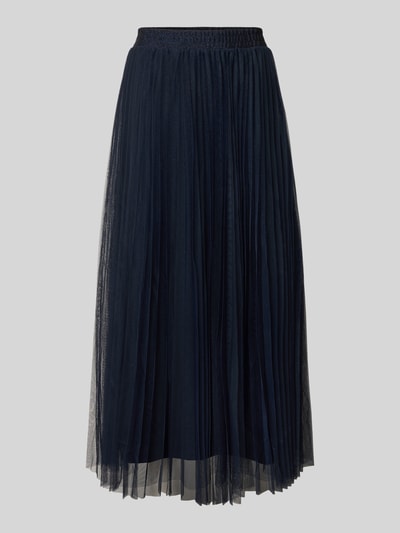 Oui Midirock mit Plisseefalten Dunkelblau 2