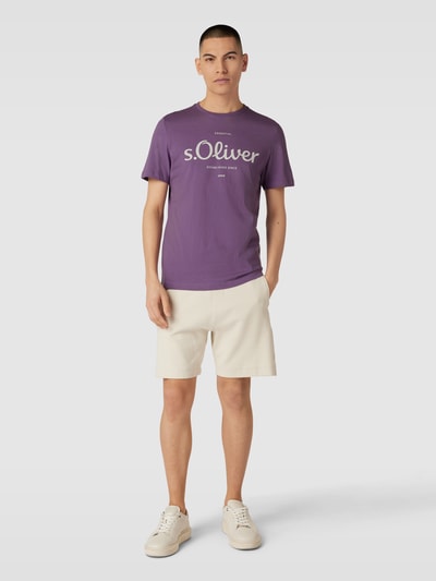 s.Oliver RED LABEL T-shirt met labelprint, model 'logo' Violet - 1