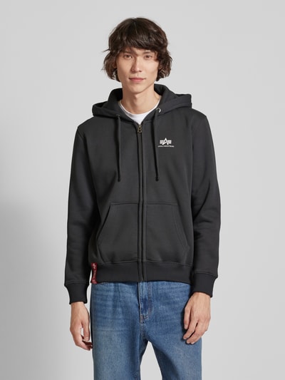 Alpha Industries Sweatjack met labelprint Antraciet - 4